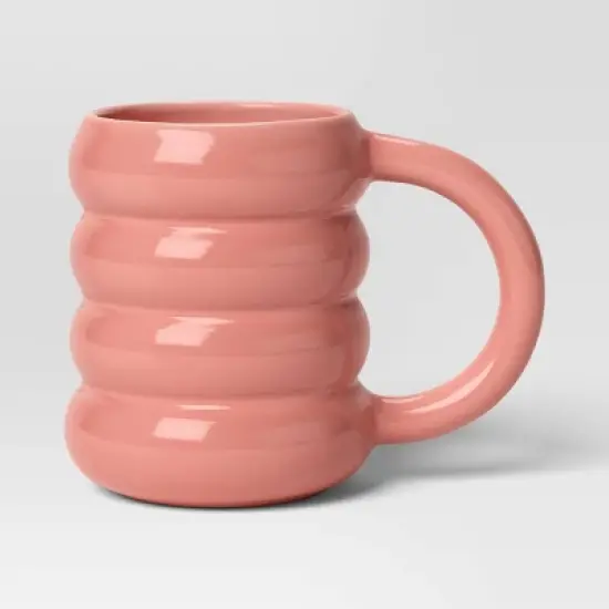 13oz Stoneware Artisan Mug Coral - Room Essentials&trade;: Coffee Cup, Microwave & Dishwasher Safe, Hot/Cold Beverages image {3}