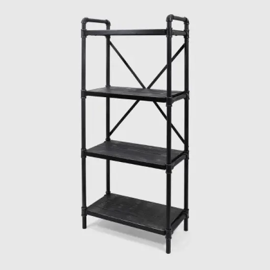 Greenwood Industrial Iron Four Shelf Bookcase - Christopher Knight Home image {6}