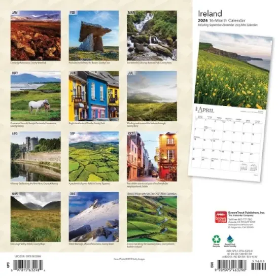 Browntrout 2024 Wall Calendar 12"x12" Ireland image {1}