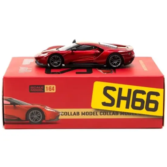 Ford GT Liquid Red Metallic w/Gold Stripes "Shmee150 Collection" 1/64 Diecast Model Car by True Scale Miniatures & Tarmac Works image {2}