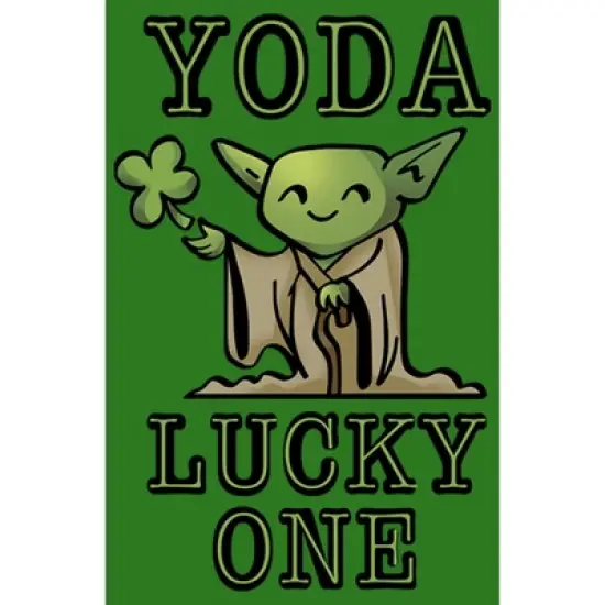 Men's Star Wars St. Patrick's Day Cartoon Yoda Lucky One Sweatshirt image {1}