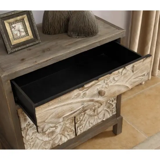 Knight 1 Drawer 2 Door Cabinet Weathered Natural/Brown - Treasure Trove Accents image {7}