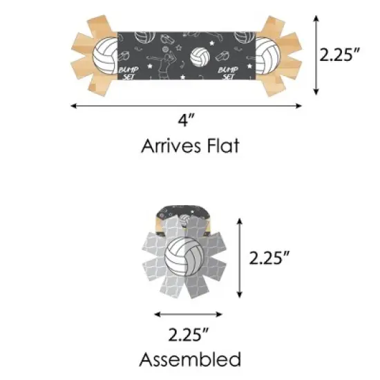 Big Dot of Happiness Bump, Set, Spike - Volleyball - Baby Shower or Birthday Party Paper Napkin Holder - Napkin Rings - Set of 24 image {6}