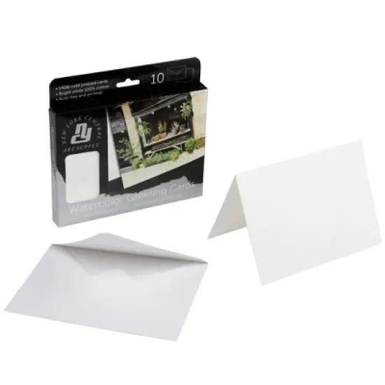 New York Central Folded Watercolor Cards with Envelopes - 5" x 7" - 140lb Cold Pressed, Bright White 100% Cotton - Archival Acid-Free Watercolor Paper image {7}