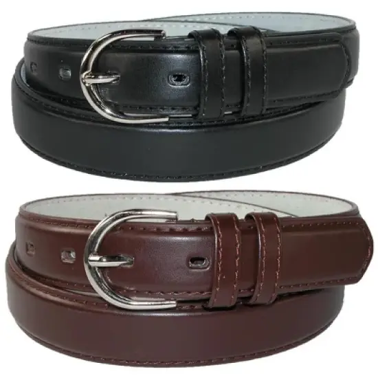 CTM Women's Leather 1 1/8 Inch Dress Belt (Pack of 2 Colors) image {14}