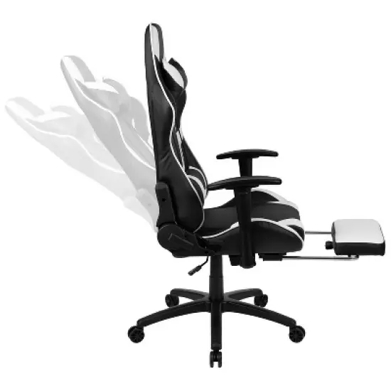 Flash Furniture Gaming Desk and Footrest Reclining Gaming Chair Set - Cup Holder/Headphone Hook/Removable Mouse Pad Top/Wire Management image {10}