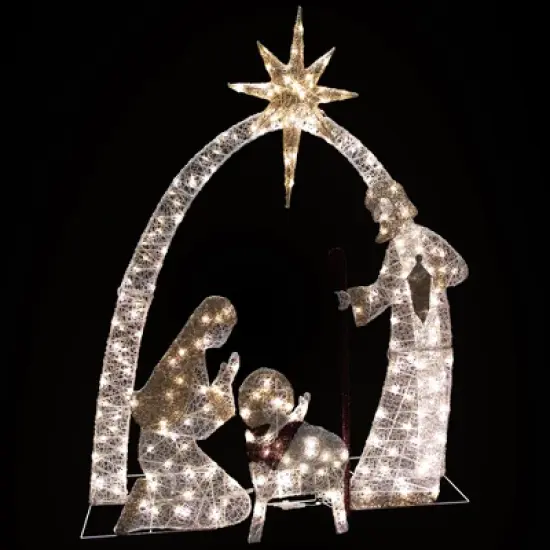 Northlight 41" LED Lighted Holy Family Nativity Scene Outdoor Christmas Decoration image {6}