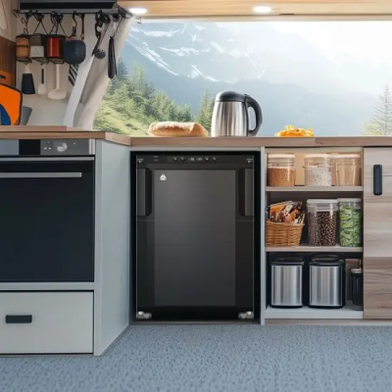 45L RV Refrigerator, 12 Volt Dual Zone Fridge and Freezer, WIFI APP Control Portable Fridge with Door Lock,3 levels (H/M/L) of battery protection image {7}