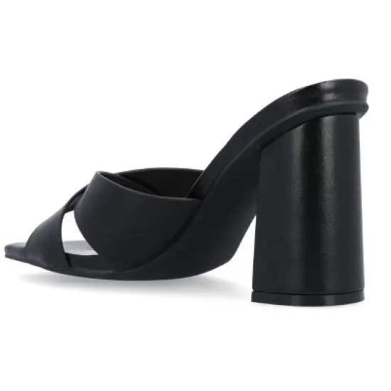 Journee Collection Womens Chazz Tru Comfort Foam Vegan Leather Block Heel Sandals image {6}