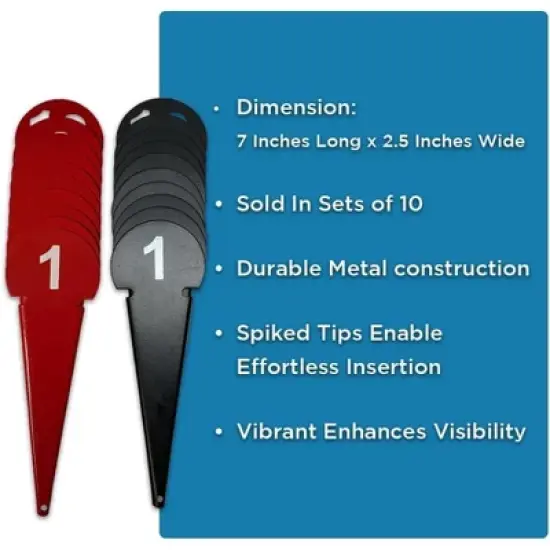 Amber Fight Gear Discus & Shot Put Markers (Set of 10) Track & Field Equipment,Secure Placement,Metal Construction for Competitions and Training image {7}