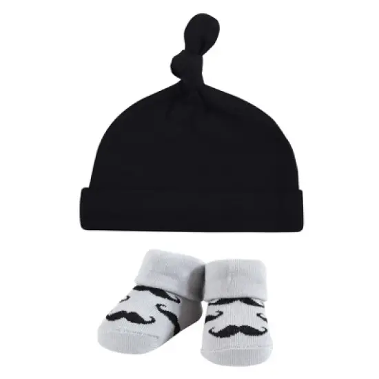Hudson Baby Infant Boy Cap and Socks Set, Mustache, 0-9 Months image {3}
