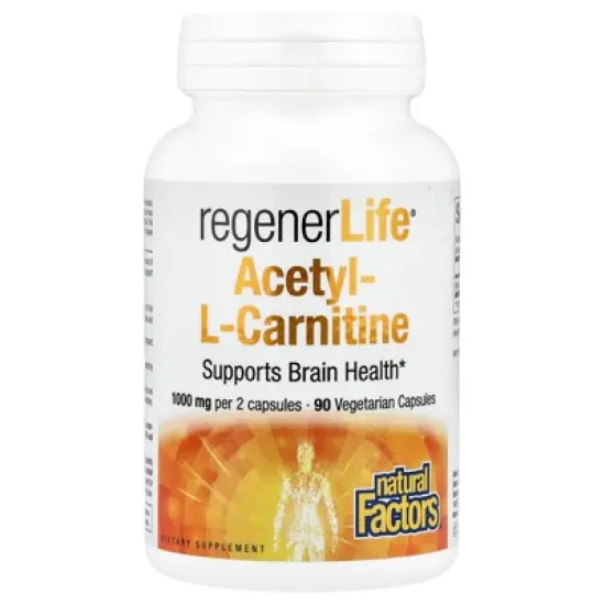 Natural Factors RegenerLife&reg;, Acetyl-LCarnitine, 90 Vegetarian Capsules (500 mg per Capsule) image {4}