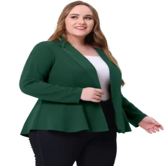 Agnes Orinda Women's Plus Size High-Low Hem Workwear Formal Peplum Blazers image {13}