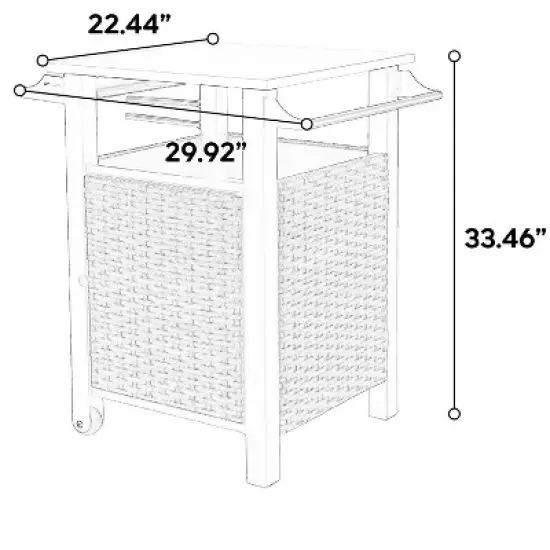 MOEPISY Outdoor Wicker Serving Carts image {7}