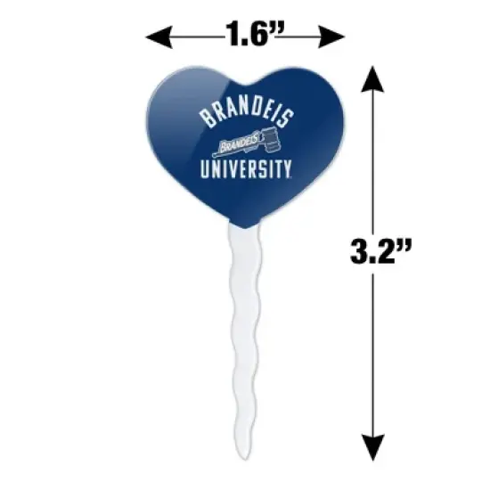 Brandeis University Judges Logo Heart Love Cupcake Picks Toppers Decoration Set of 6 image {5}