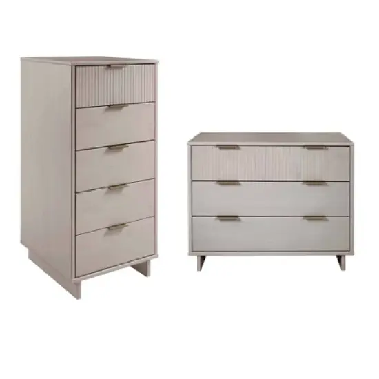Manhattan Comfort 2pc Granville Narrow Chest and Dresser Bedroom Set image {20}