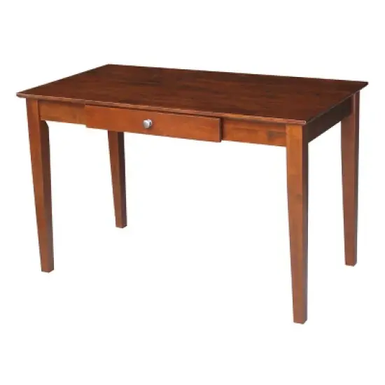 Basic Size Desk with Drawer and Chair Brown - International Concepts image {1}