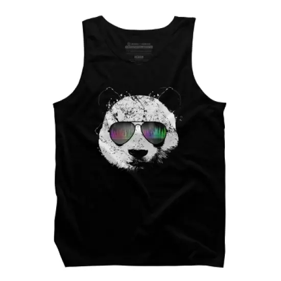 Men's Design By Humans Old School Panda By clingcling Tank Top image {4}