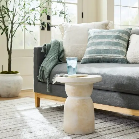 Montebello Shaped Ceramic Accent Table Light Brown - Threshold&trade; designed with Studio McGee image {1}