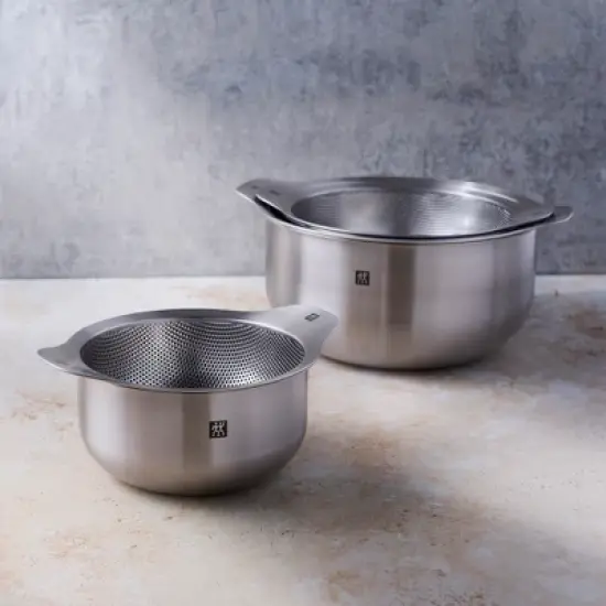 ZWILLING Prep 6-pc Brushed Stainless Steels Nesting Bowls & Strainers Set image {6}
