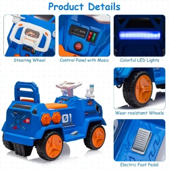 Ride On Car, Electric Car for Kids, LED Flash Lights, Radar Rocket Sound & Music Player with USB Port, for Boys and Girls image {1}
