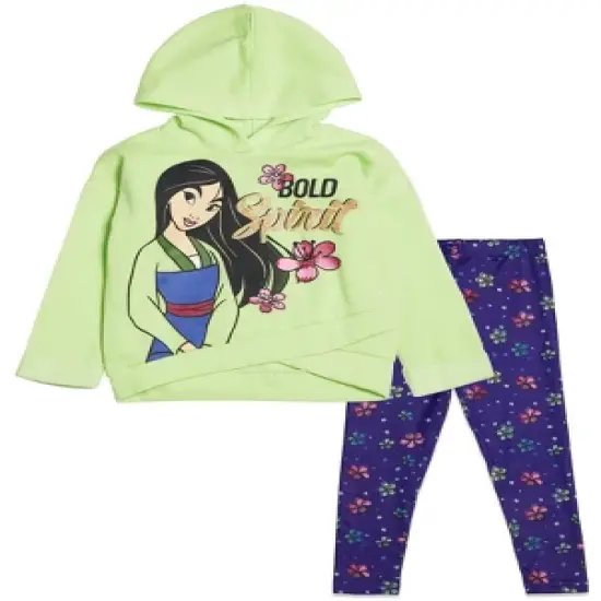 Disney Princess Mulan Rapunzel Jasmine Ariel Belle Cinderella Tiana Tinker Girls Pullover Hoodie Legging Toddler to Big Kid image {11}