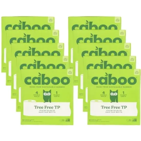Caboo 300 Sheet Bamboo Bath Tissue - Case of 10/4 pack image {4}