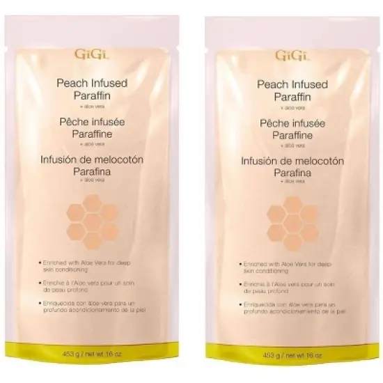 GiGi Peach Infused Paraffin 16 oz (PACK OF 2) Skin Wax Treatment for Moisturizing & Softening Hands & Feet image {5}