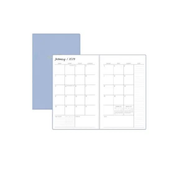 Ivory Paper Co 2024 Planner 8"x5" Weekly/Monthly Bookbound Light Gray Blue image {3}