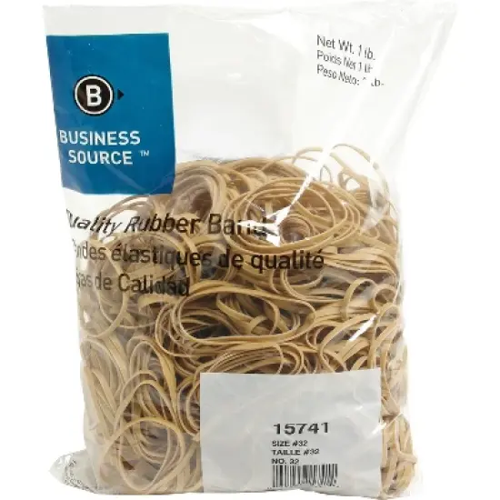 Business Source Rubber Bands Size 32 1 lb./BG 3"x1/8" Natural Crepe 15741 image {1}