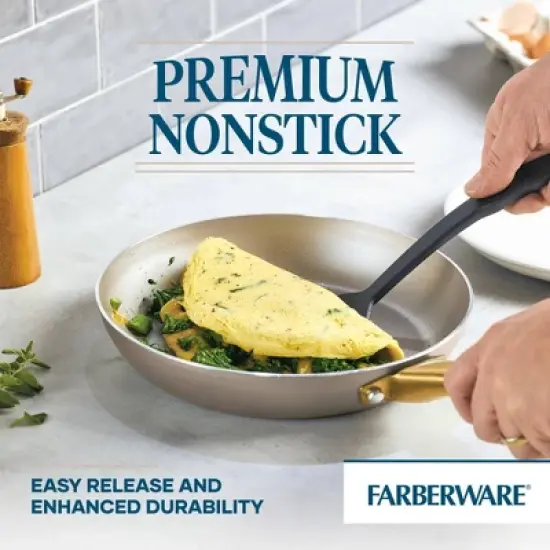 Farberware Radiant 2pc Nonstick Fry Pan: Stainless Steel Handle, Dishwasher-Safe, Electric & Gas Compatible, 10" Diameter image {3}