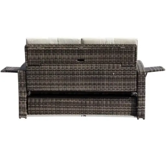 Courtyard Casual Miranda Outdoor Loveseat to Daybed Combo with Cushions image {7}