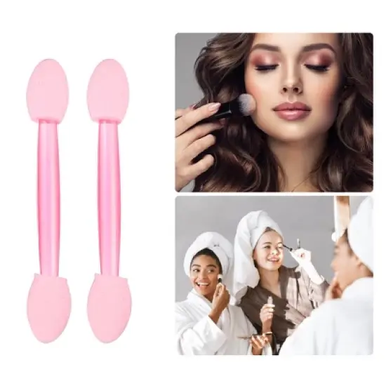 Unique Bargains Short Sponge Dual Sides EyeShadow Makeup Applicators Brushes Pink 25 PCS image {4}