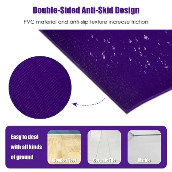 Large Yoga Mat 6' x 4' x 8 mm Thick Workout Mats for Home Gym Flooring Purple image {7}