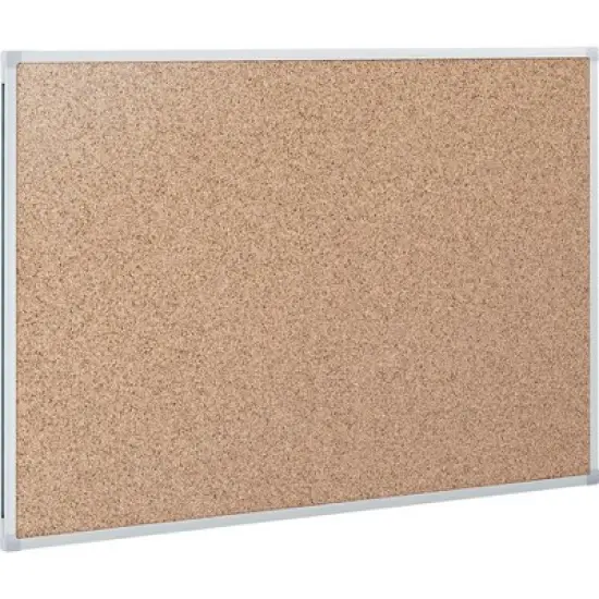 Mead - Classic - Cork Bulletin Board - Aluminum Frame - Natural Cork Surface - Silver - 36 in. x 48 in. - 1 Each image {2}