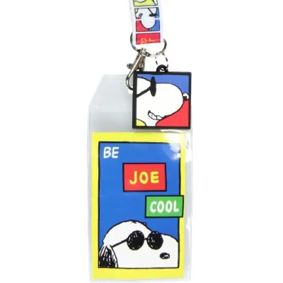 Peanuts Snoopy Be Joe Cool Breakaway ID Lanyard Joe Cool 1.25" Rubber Charm image {1}