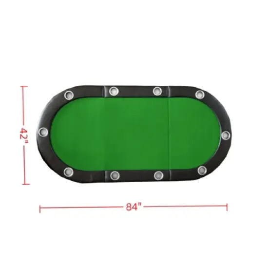 DSVIMOY Folding Poker Table Top for 10 Players, Tri-Fold Texas Holdem Blackjack Game Tabletop, Green, 84"*42"*1" image {2}