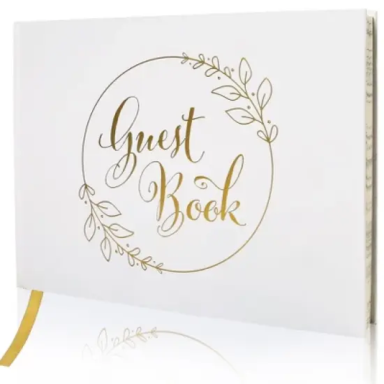 LotFancy Wedding Guest Book, Personalized Guest Book Reception, 128 Pages Thick Paper image {7}