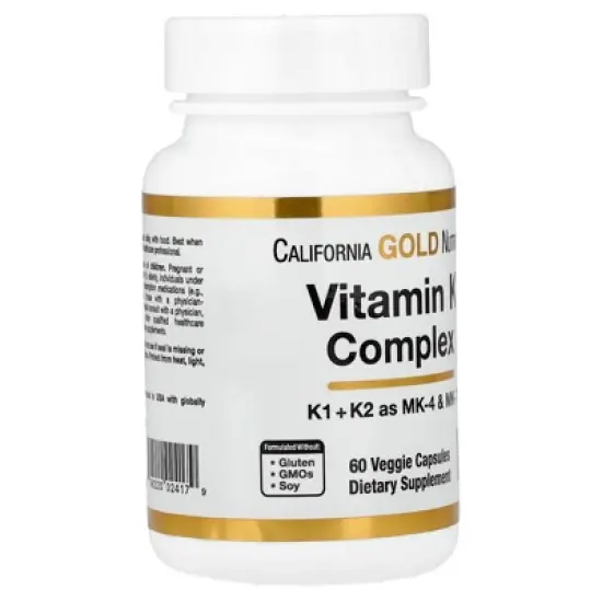 California Gold Nutrition Vitamin K Complex, 60 Veggie Capsules image {4}