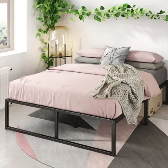 Lorelai 14" Metal Platform Bed Frame Black - Zinus image {7}