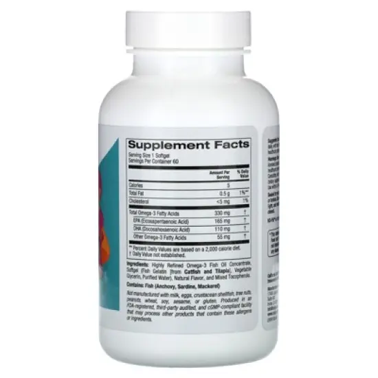 California Gold Nutrition Kid&rsquo;s Omega-3 Fish Oil, Natural Strawberry, 60 Fish Gelatin Softgels image {1}