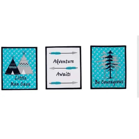 Bacati - Woodlands Forest Animals Aqua/Navy/Grey 10 pc Crib Bedding Set with 2 Crib Fitted Sheets image {6}