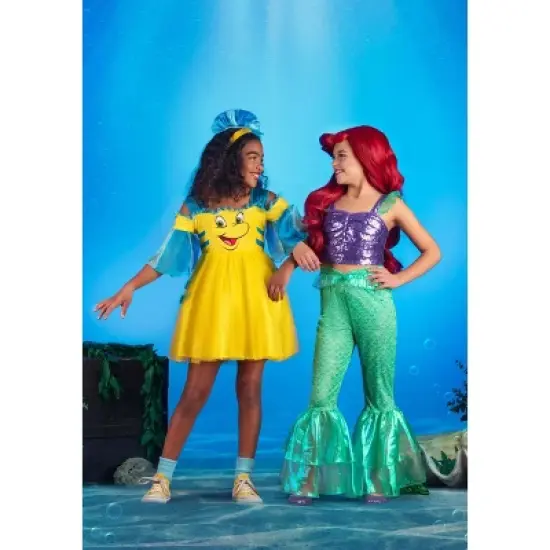 HalloweenCostumes.com Girl's Disney Flounder Halloween Costume | Kids' The Little Mermaid Costumes image {7}