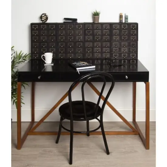 Kate and Laurel Apothecary Wood Desk Drawer Set, 9 Drawers image {7}