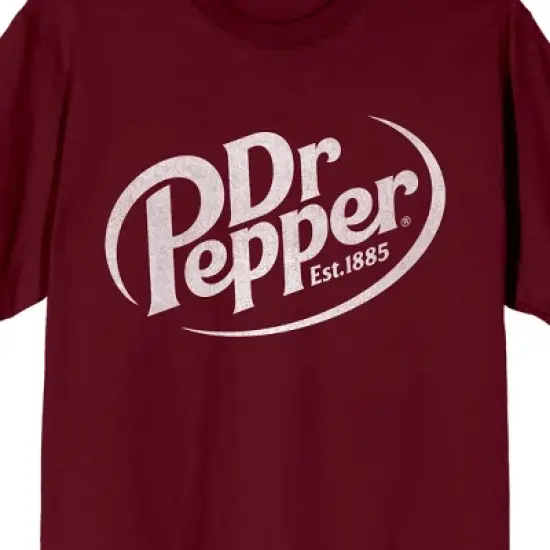 Dr. Pepper Est 1885 Men's Maroon Crew Neck Short Sleeve Tee image {1}