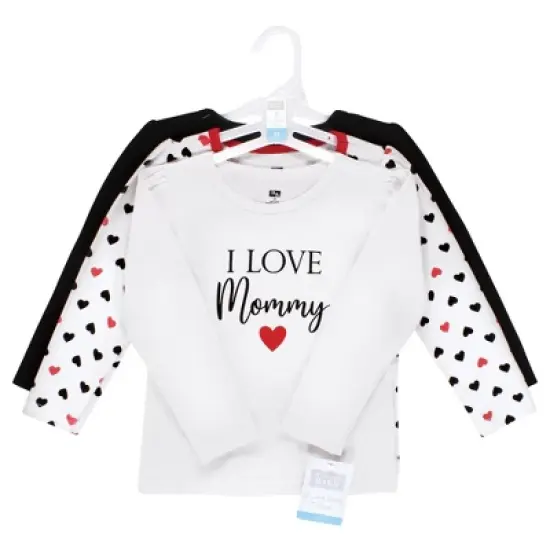 Hudson Baby Infant Girl Long Sleeve T-Shirts, Girl Mommy Red Black image {1}