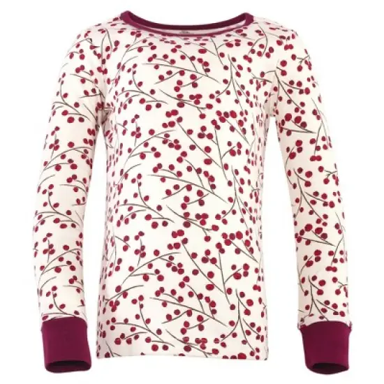 Touched by Nature Baby Girl Organic Cotton Tight-Fit Pajama Set, Berry Branch image {2}