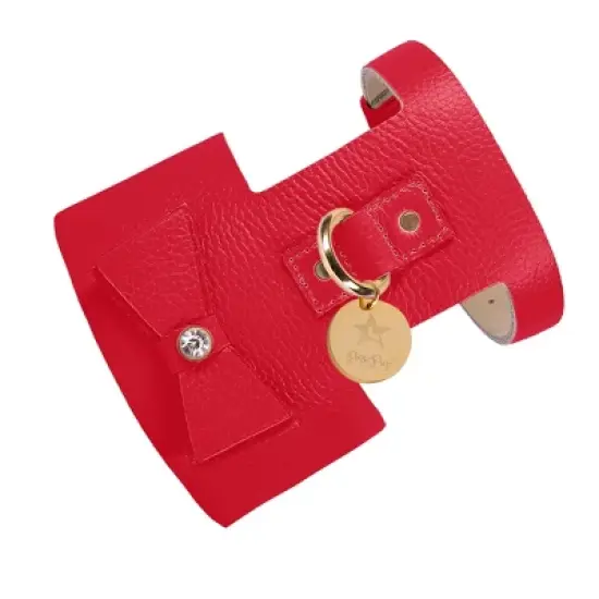 PoisePup &ndash; Luxury Pet Dog Harness &ndash; Soft Premium Italian Leather w/Crystal Harness for Small and Medium Dogs - Melting Hearts image {4}