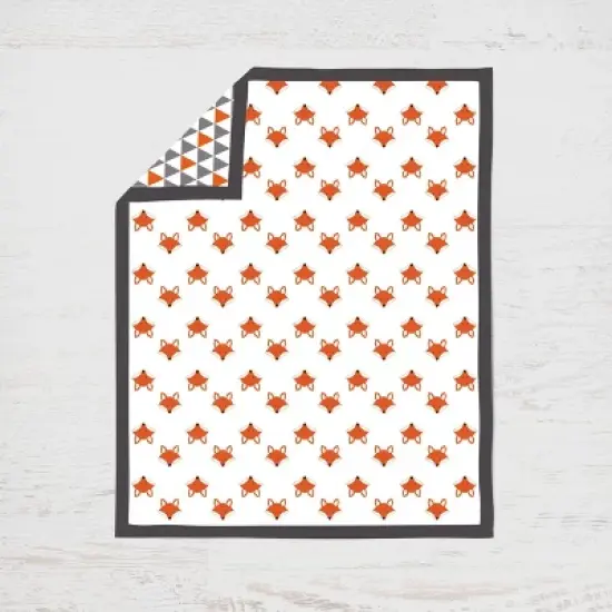 Bacati - Playful Fox Orange Gray 10 pc Crib Bedding Set with 2 Crib Fitted Sheets image {4}