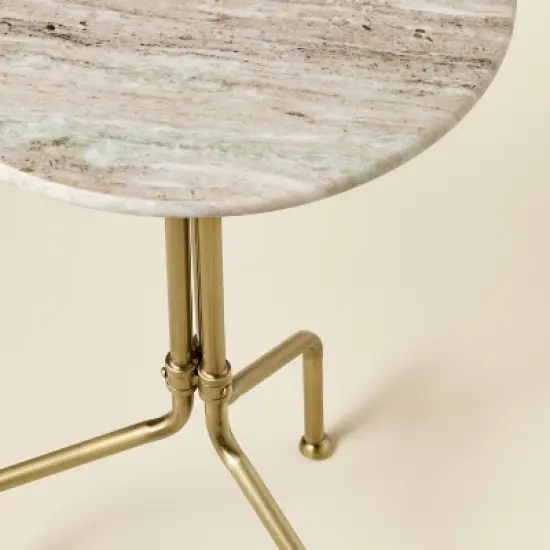 Marble and Brass Accent Side Drink Table - Hearth & Hand&trade; with Magnolia image {3}